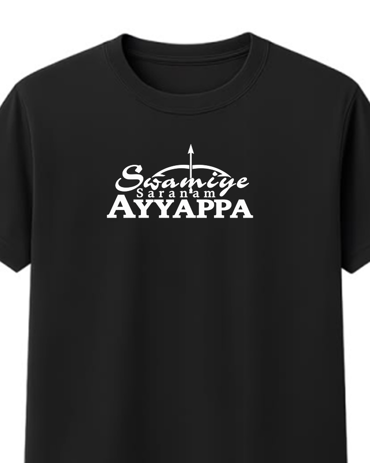 Sabarimala Yatra Black Round Neck T-Shirt + Veshti + Thundu (COMBO)