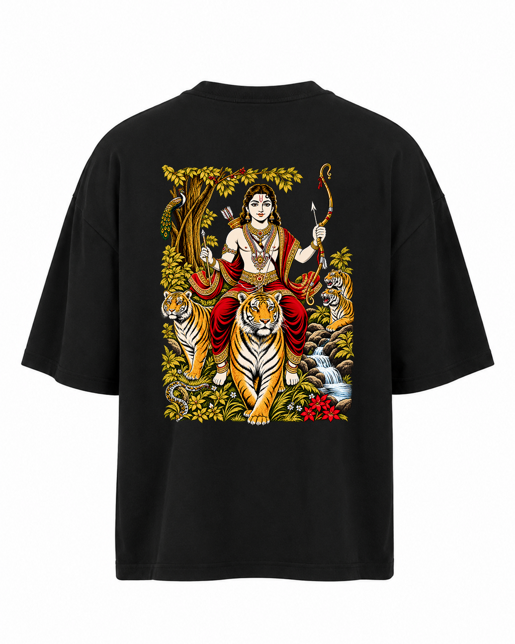 Ayyappa Mythological Art Oversized Tee + Veshti + Thundu (COMBO)