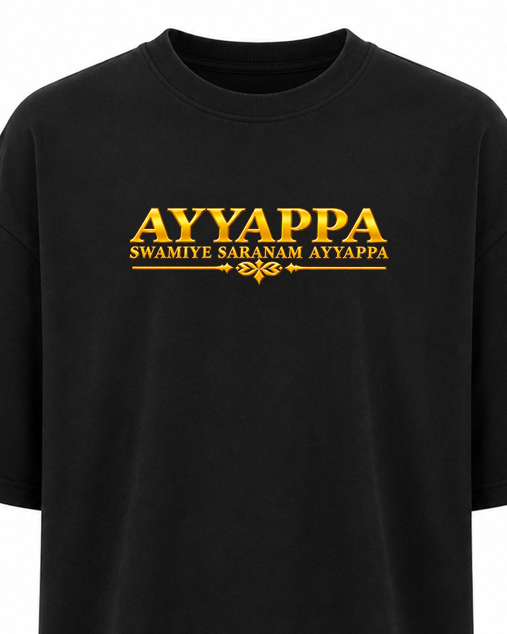 Ayyappa Mythological Art Oversized Tee + Veshti + Thundu (COMBO)