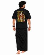 Ayyappa Mythological Art Oversized Tee + Veshti + Thundu (COMBO)