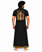 Ayyappa Mythological Art Polo Tee + Veshti + Thundu (COMBO)