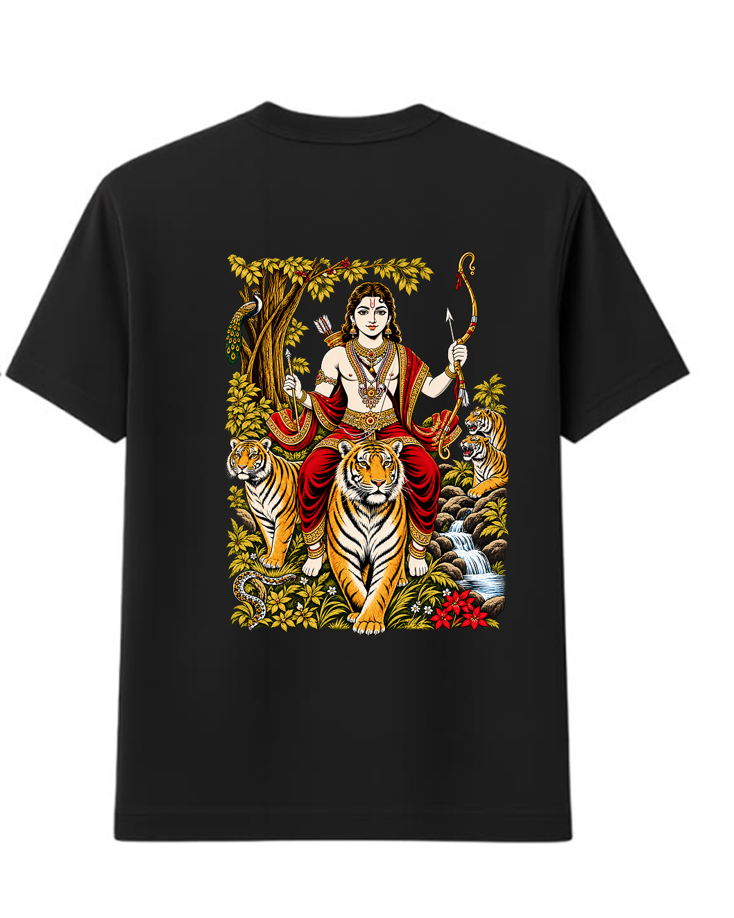 Ayyappa Mythological Art Round Neck Tee + Veshti + Thundu (COMBO)