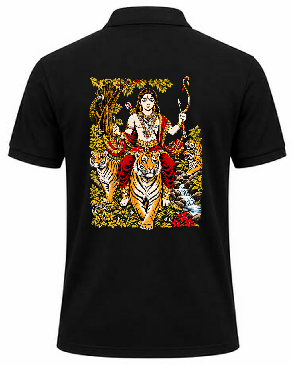 Ayyappa Mythological Art Polo Tee + Veshti + Thundu (COMBO)