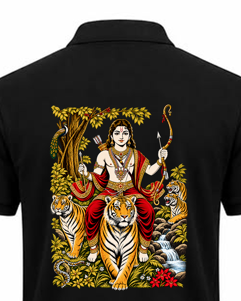 Ayyappa Mythological Art Polo Tee + Veshti + Thundu (COMBO)