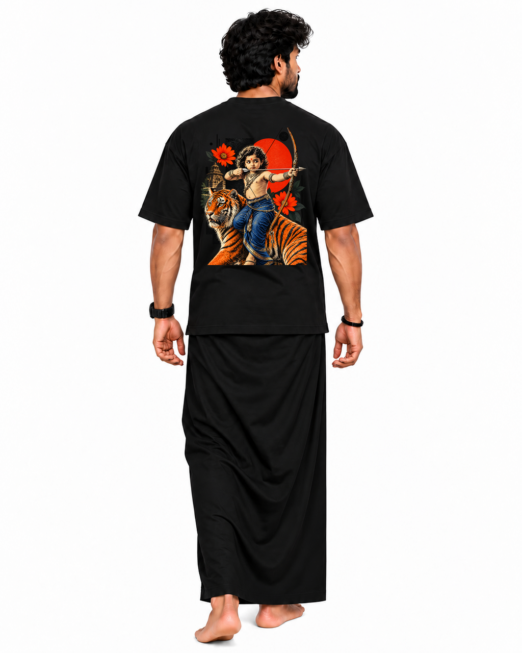 Bala Ayyappa Oversize T-Shirt + Veshti + Thundu (COMBO)