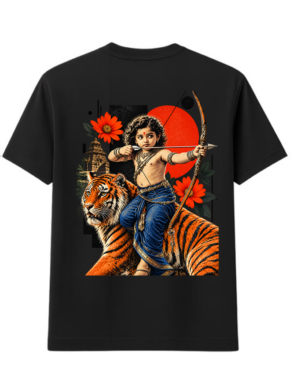 Bala Ayyappa Round Neck T-Shirt + Veshti + Thundu (COMBO)