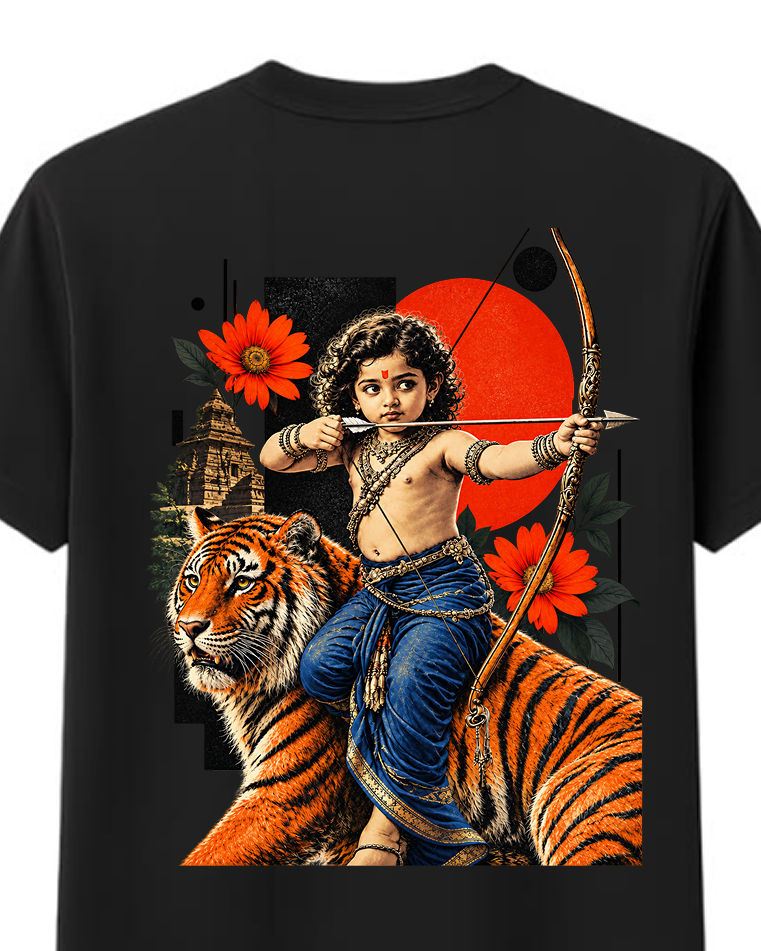 Bala Ayyappa Round Neck T-Shirt + Veshti + Thundu (COMBO)