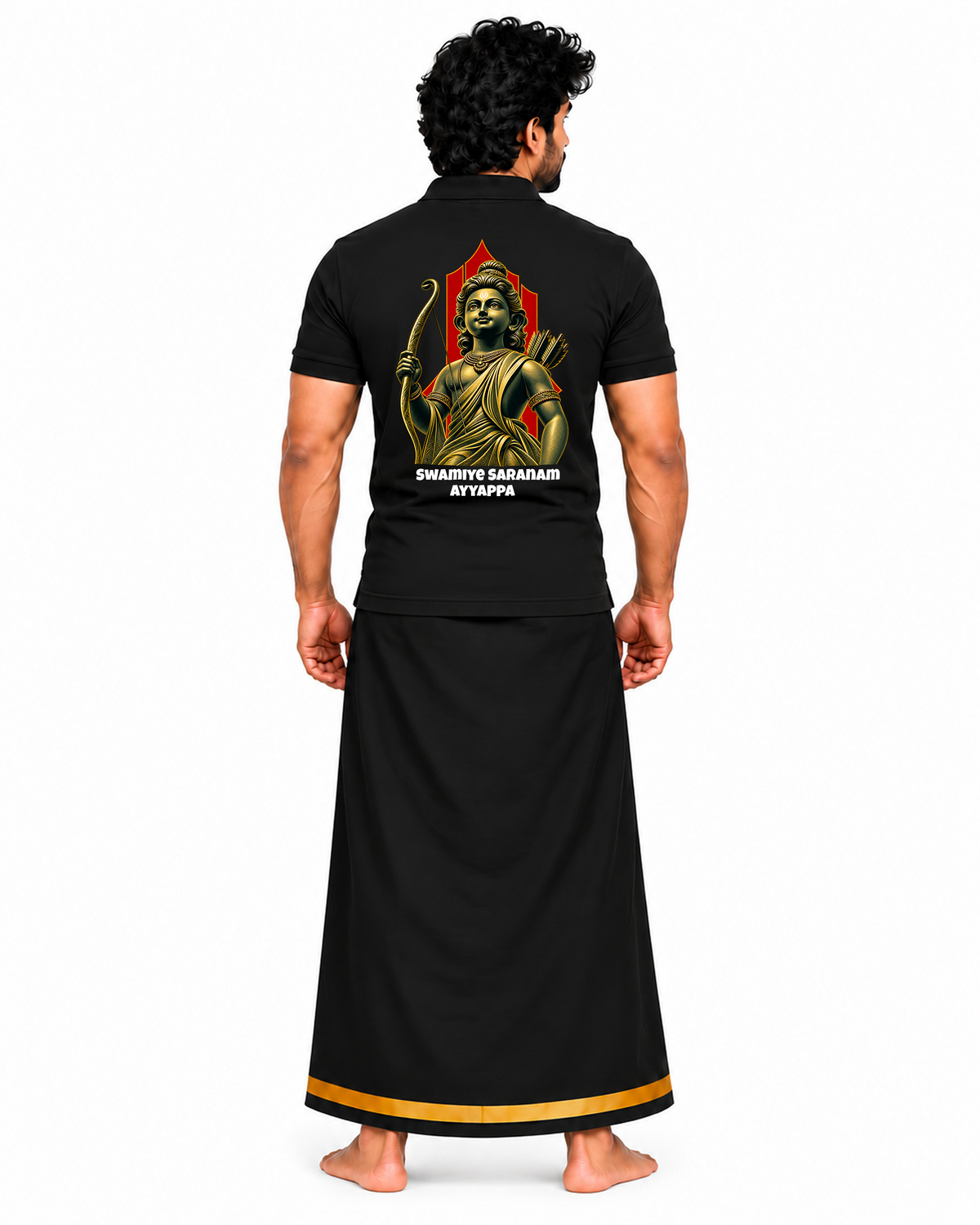 Ayyappa Maharaja Polo T Shirt + Veshti + Thundu (COMBO)