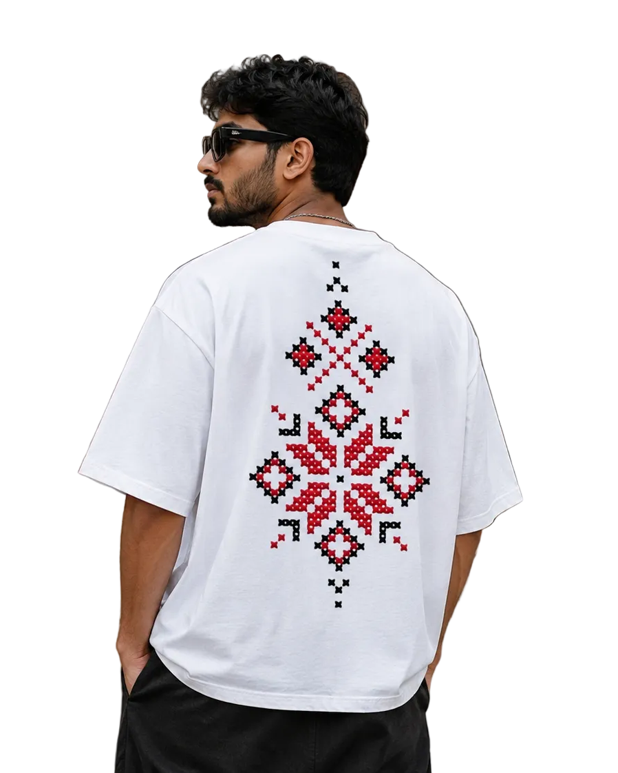 Red Mosaic Oversized Tee