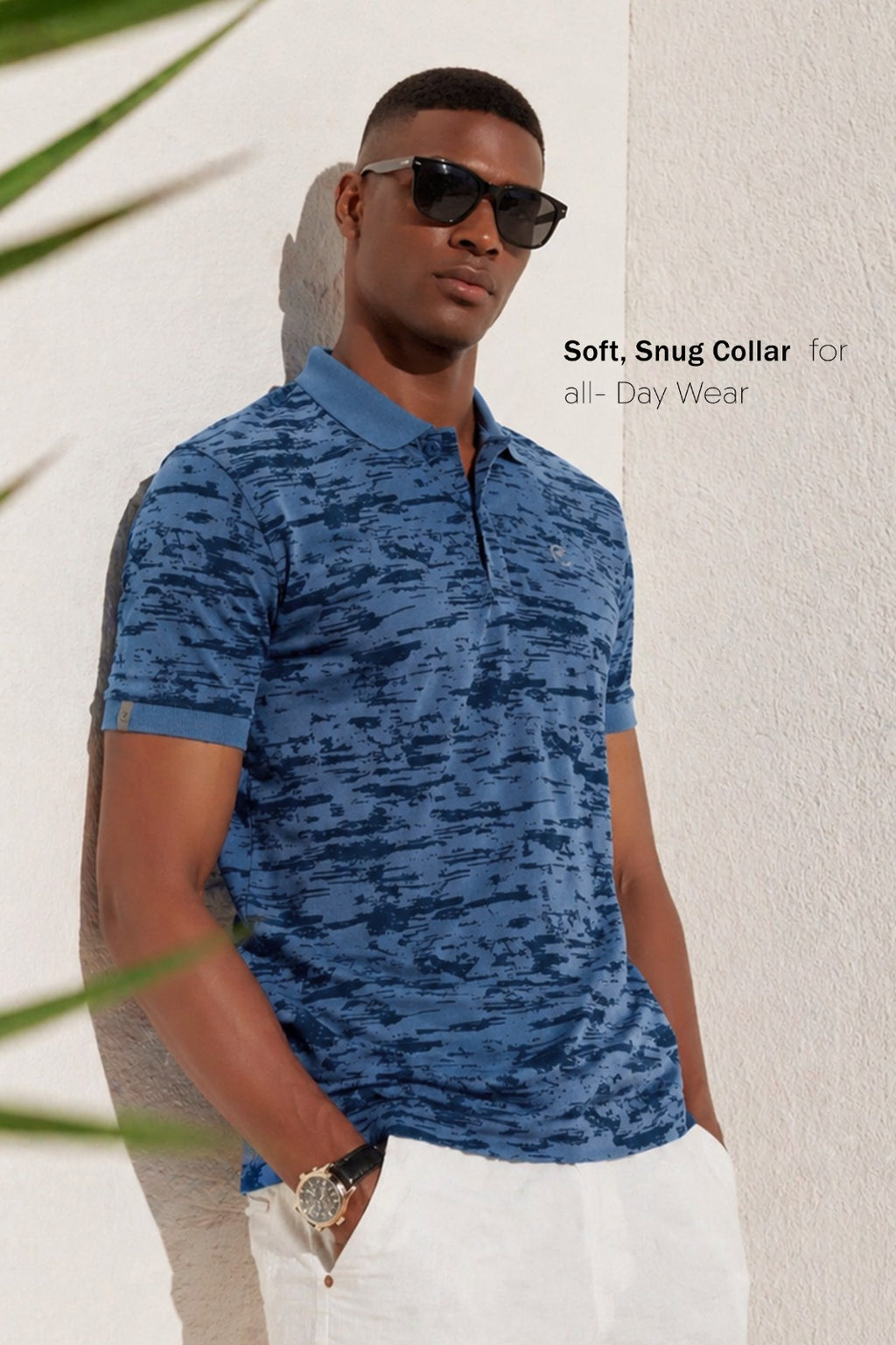 Fitrex Men's Printed Polo T-Shirt -FX698