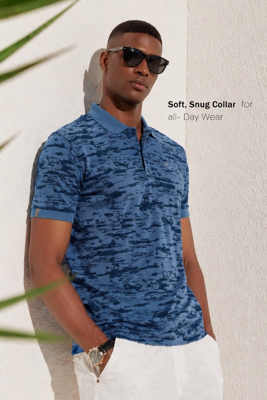 Fitrex Men's Printed Polo T-Shirt -FX698