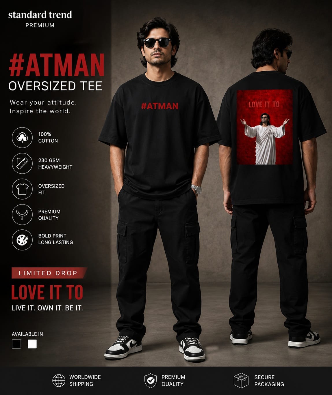 ATMAN DROP SHOULDER T SHIRT