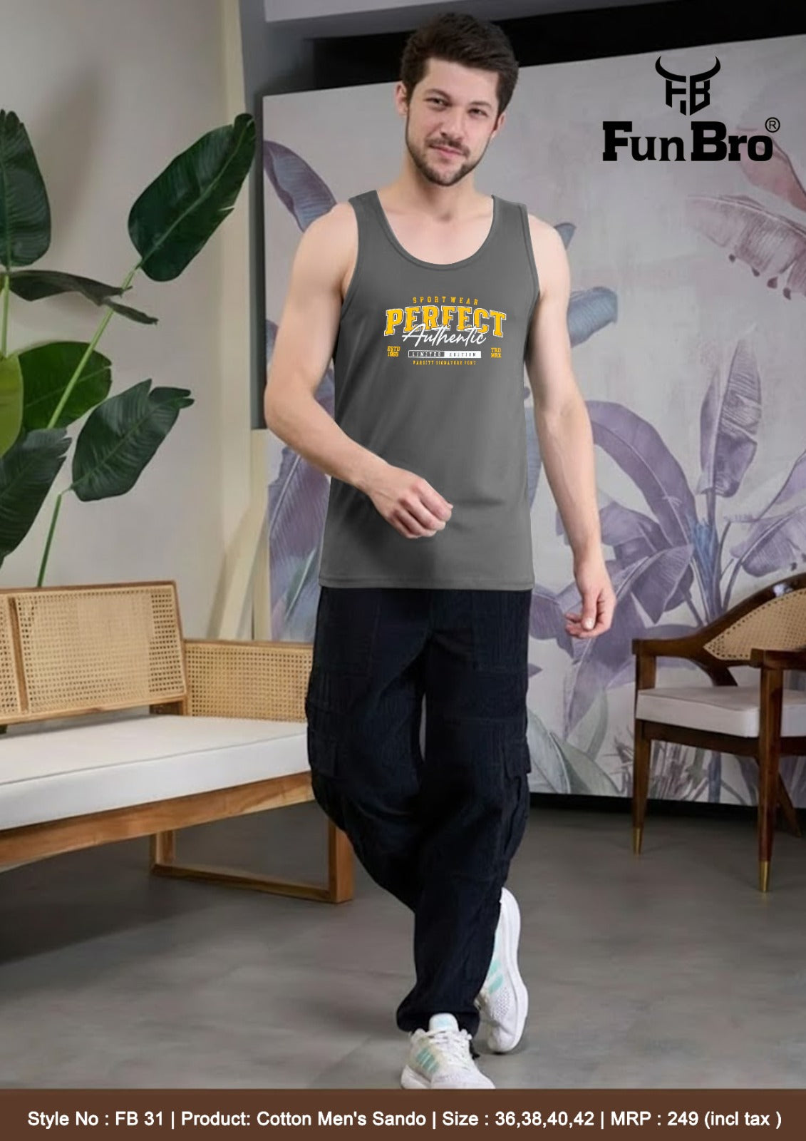 Funbro Mens Cotton Sando - FB51