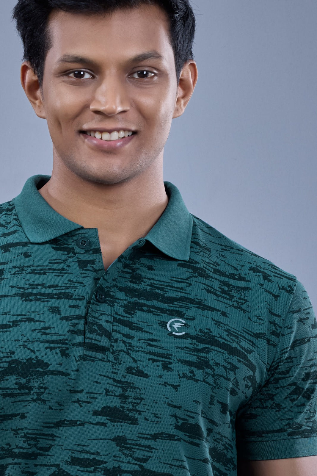 Fitrex Men's Printed Polo T-Shirt -FX698